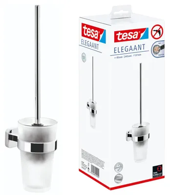 Produktbild von TESA 40430, WC-Bürste & Halter, Chrom, Weiß, Metall, Metall, 95 mm, 445 mm