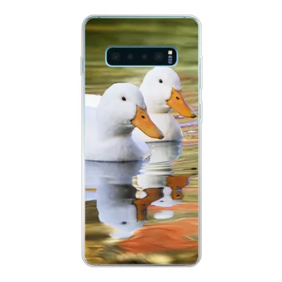 Produktbild von MuchoWow® Handyhülle Schutzhülle Hülle für Samsung Galaxy S10 Plus Enten - Wasser - Spiegelung - Familie Silikon Softcase Handy Hülle - Schutzhülle