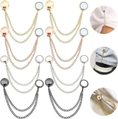 Produktbild von Magnetische Bandanaspelden - 4 Stück - 4 Farben - Metallische Magneetclips