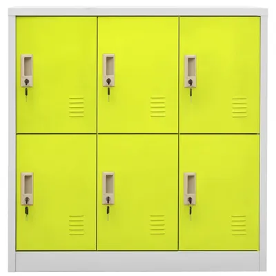 Image de vidaXL Armoire à casiers gris clair et vert 90x45x92,5 cm Acier