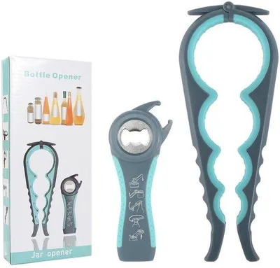 Image de Ouvre-boîte multifonctionnel - Antidérapant - Ergonomique - Lot de 2 - Pour personnes âgées