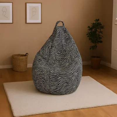 Immagine prodotto di Talamo Italia Pouf Maristella 80x80x120h cm Nero, Nero Forma Sacco  Italy