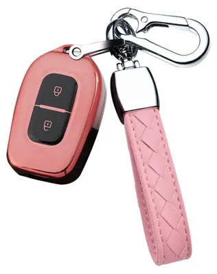 TPU-Schlüsselhülle für Renault Dacia, 2-Tasten, Rosa