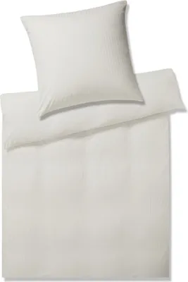 Produktbild von Elegante Bettwäsche Kissenbezug 3507 Solid Stripe I Größe 80x80 cm I Farbe 7 Wollweiß I Reine Baumwolle