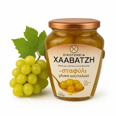 Produktbild von Halvatzis Makedoniki Trauben in Sirup 500 g – Traditionelle griechische Marmelade