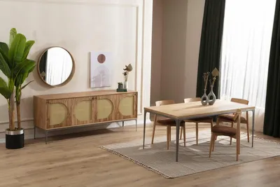 Produktbild von Esstisch 4x Stühle Stuhl Esszimmer Set Essgruppe Tisch Tische Garnitur