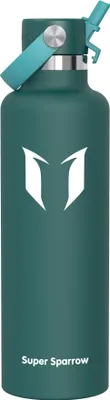 Produktbild von Sparrow Trinkflasche Edelstahl 1L FlipFlow Thermosflasche mit Strohhalm
