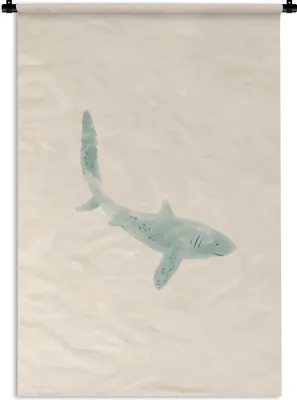 Produktbild von MuchoWow® Wandteppich Wandbehang Fische - Tiere - Aquarell - Pastell 60x90 cm Tapisserie Dekoration Wandtuch - Foto-Teppich - Abwaschbar