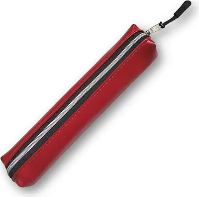Obrázok produktu pre Piórnik mini Rubin w kolorze czerwonym imitujący skórę