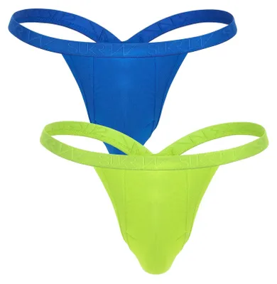 Image de SUKREW - Sous-vêtement String Hommes - Bubble Thong Multipack 1x Mojito + 1x Blue Hawaii - Taille S