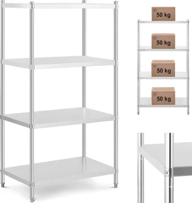 Obrázek produktu pro Expondo Royal Catering Nerezový regál – 100 x 60 x 180 cm –  – 200 kg