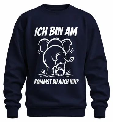 Obrázok produktu pre Či pôjdeš tiež? Mikina s nápisom "Elefant Statement" (sarkastický výrok), pulóver, tmavomodrá, veľkosť XL
