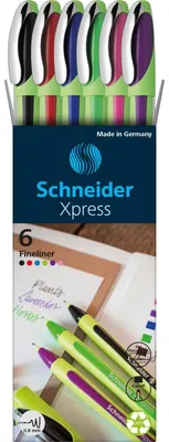 Image de Schneider 190086 6 Schneider Xpress Fineliner farbsortiert 0,8 mm