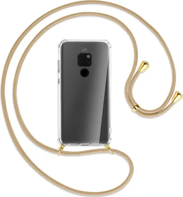 Produktbild von Handykette Backcover-Schutzhülle mit Band (Metall goldfarben) für Huawei Mate 20 - caramel