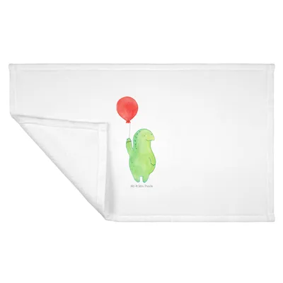 Produktbild von Mr. & Mrs. Panda Handtuch Schildkröte Luftballon - Weiß - Geschenk, Jahrmarkt, 50x100, Flauschtuch, Motivation, Schildkröten, Motivationsspruch, Baumwollhandtuch