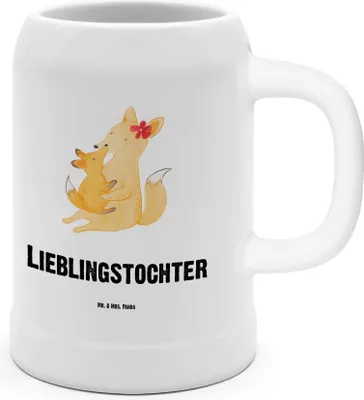 Produktbild von Mr. & Mrs. Panda Krug Fuchs Mama - Weiß - Geschenk, Humpen, Schoß, Tochter, Seidel, Steinkrug, Mutter, Bruder, Bier, Keramikkrug
