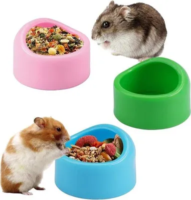 Image de Petits mangeoires pour hamsters en 3 pièces, trois couleurs