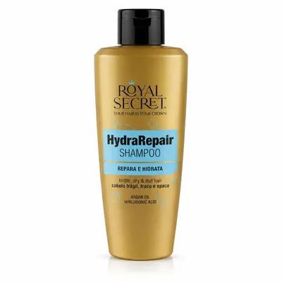 Produktbild von RickiParodi Royal Secret HydraRepair Shampoo 300 ml – Feuchtigkeitsshampoo für trockenes & strapaziertes Haar mit Arganöl