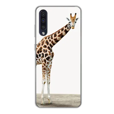 Produktbild von MuchoWow® Handyhülle Schutzhülle Hülle für Samsung Galaxy A50 Giraffe - Tiere - Weißer Hintergrund - Kinder - Junge - Mädchen Silikon Softcase Handy Hülle - Mobiltelefonhülle
