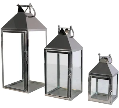 Produktbild von 3er Set XXL Laternen Set Edelstahl 24/40/53cm