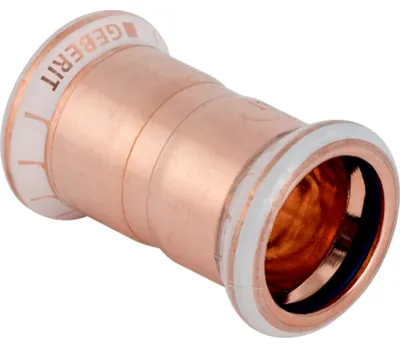 Produktbild von Geberit Mapress Kupfermuffe für d18mm mit FKM-Dichtring, Pressindikator und Kupferausführung, 1 Stk.