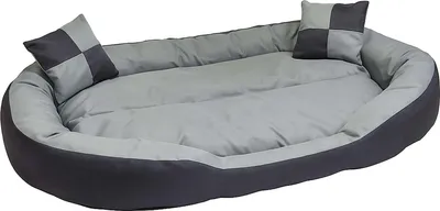 Produktbild von Hossis Wholesale Hundebett Grau Größe L 110x80x20cm | Kuscheliges Hundesofa mit Wendekissen & Zierkissen | Waschbar & pflegeleicht | Weiches Hundekörbchen für große Hunde | Geruchsfrei