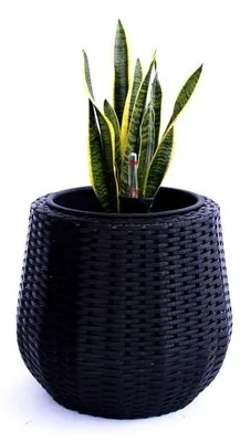 Produktbild von Elegant Einrichten | Pflanzkübel | Polyrattan | rund konisch | D52xH44cm | schwarz.
