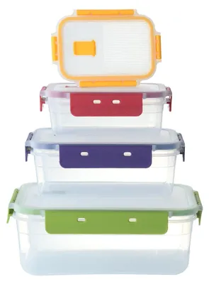Image de Ensemble de 4 boîtes de conservation hermétiques, sans BPA