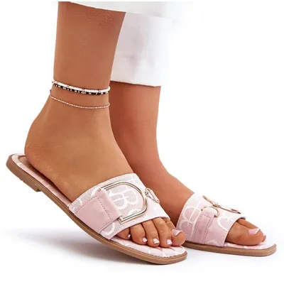 Produktbild von Glänzende Damenpantoffeln mit Verzierung Rosa Taleci 38