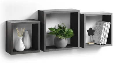 Produktbild von Wandregale, 3er-Set, quadratisch