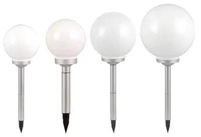 Produktbild von 4er Set LED Solar Kugelleuchten in verschiedenen Größen