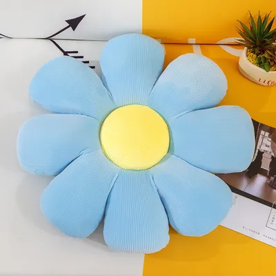 Produktbild von 360Home Große Daisy Gänseblümchen Design Blume Weiche Kissen Waschba Blau 70cm