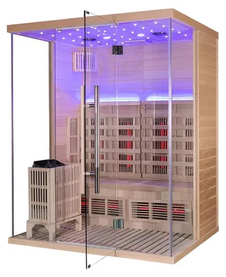Immagine prodotto di Sauna a doppio sistema: sauna a infrarossi e a vapore secco con riscaldatore per sauna