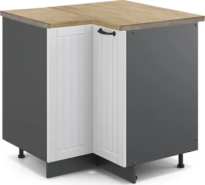 Produktbild von Eckunterschrank Vicco Fame-Line Weiß Landhaus 80.5 cm , AP Eiche, Model 45767