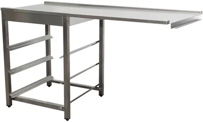 Image de Table d'égouttage Saro droite 1600x786x625mm pour lave-vaisselle à capot, en acier inoxydable