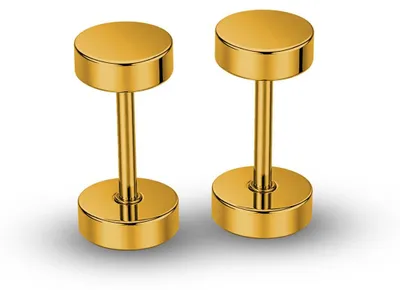 Produktbild von Ohrstecker mit Schraubverschluss Edelstahl 316L Gold 4–14 mm Fake Plug Tunnel - 5 mm