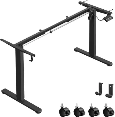 Image de Bureau réglable en hauteur, électrique, modèle assis-debout, silencieux : 58,5 x (80-150) x (72-118) cm