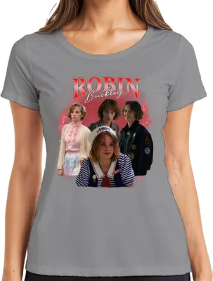 Produktbild von Robin Buckley Stranger 80er Retro Fan Geschenk Vintage 90er Bootleg Damen T-Shirt, Grau, 3XL