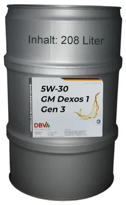 Produktbild von DBV 5W/30 GM Dexos 1 Gen. 3 208-Liter-Fass