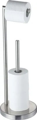 Produktbild von VDN Stainless WC-Rollenhalter stehend - Toilettenpapierhalter und Ersatzölhalter - Edelstahl - Geeignet für 3+1 WC Papierrollen - 2 in 1