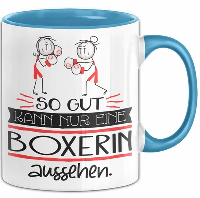 Produktbild von Boxerin Geschenk Tasse So Gut Kann Nur Eine Boxerin Aussehen Geschenkidee Geburtstag Weihnachten Lustig (Blau)