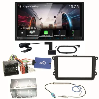 Produktbild von Kenwood DMX8021DABS Android Auto CarPlay Einbauset für Beetle Jetta Sharan T5