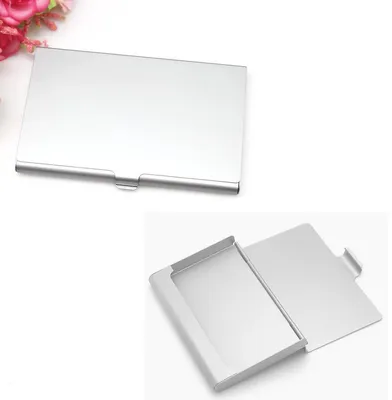 Immagine prodotto di CHPN – Portafoglio per carte di credito – Portacarte in alluminio – Portacarte e porta biglietti da visita – Portafoglio per biglietti da visita – Portacarte – Portafoglio – Argento – 9/6 cm