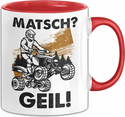 Produktbild von Quad Tasse Geschenk Matsch Geil Quad-Fahrer Geschenkidee Becher (Rot)