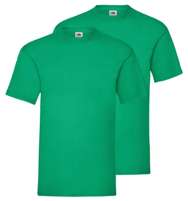 Produktbild von Doppelpack Fruit of the Loom Valueweight T-Shirt + GRATIS MyShirt Stoffbeutel Farbe: maigrün Größe: 2XL