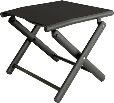 Produktbild von Gartenhocker – Fußschemel – Entspannung im Garten – Klappbar und wetterfest – 48 x 48 x 37 cm – Anthrazit/Schwarz