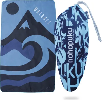 Produktbild von Mikrofaser-Strandtuch für Fitness, schnelltrocknend, blau, mit Tasche