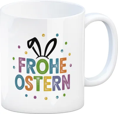Produktbild von Frohe Ostern Hasen Kaffeebecher