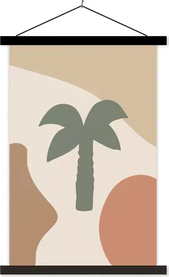 Produktbild von MuchoWow® Textilposter Palme - Pastell - Sommer 120x180 cm mit schwarzem Rahmen - Fotos