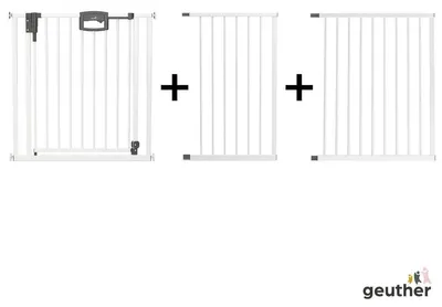 Image de Barrière de sécurité pour portes et escaliers GEUTHER Easylock Plus | 192,5–200,5 cm | Sécurité pour bébés et enfants | Barrière à fixation par serrage sans perçage | Métal | e